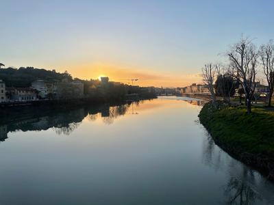 Sunset over the Arna in Florence