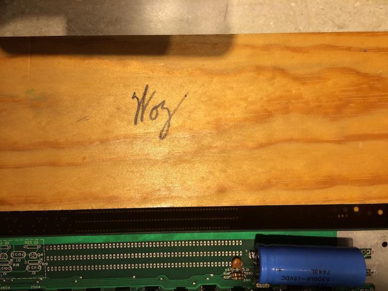 Steve Wozniak's signature on an Apple I at the Computer History Museum in Mountain View, California