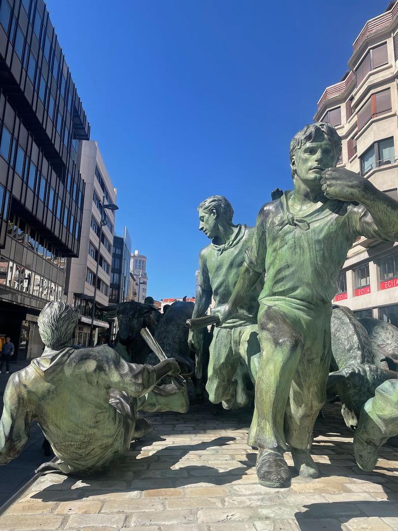 Statue of the running bulls, Pamplona