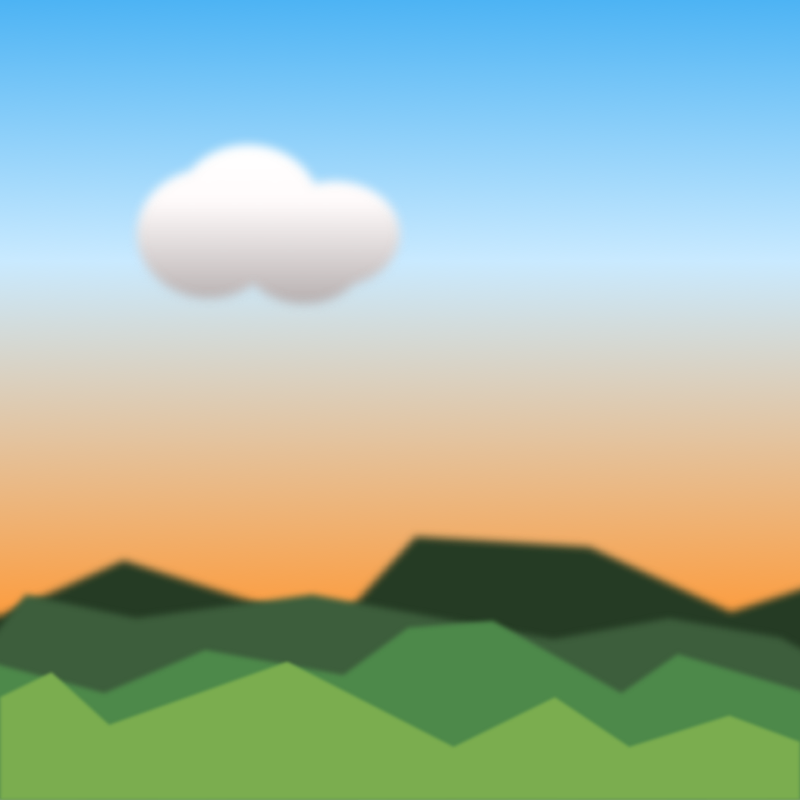 Abstract landscape and cloud illustration