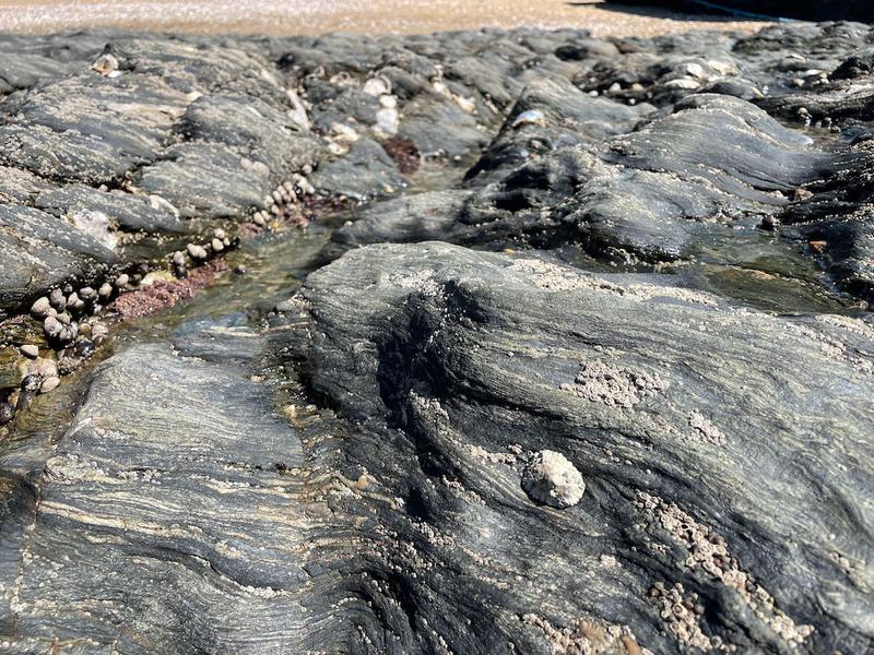 Layers of complexity on the beach at Pornic