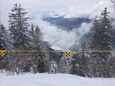 Swiss alps, lookgin down on the clouds. Photo, author's own