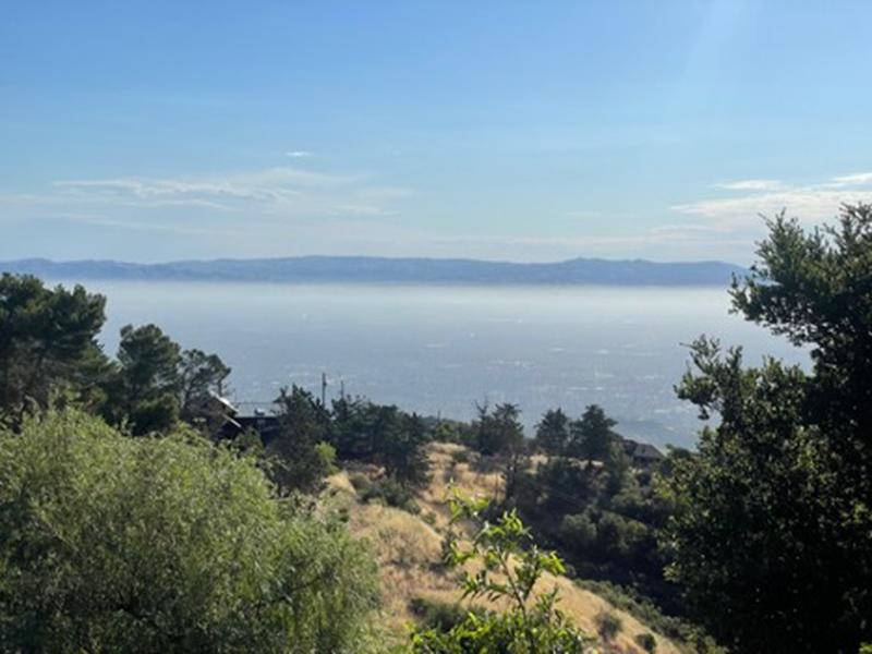 A misty Cupertino seen from the West